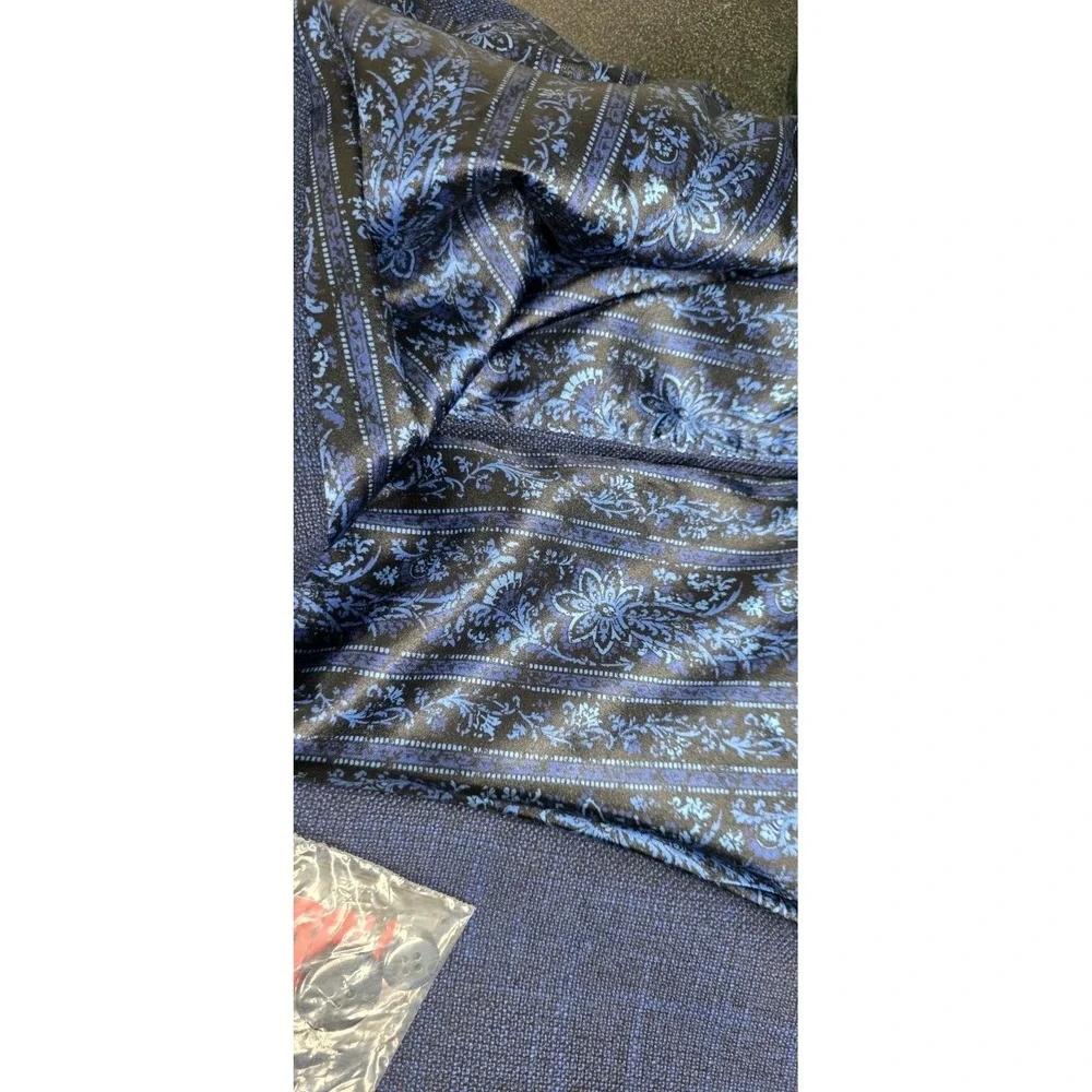 New Rock & Roll Basket Weave Sportcoat Western Navy Paisley Lined 40R Men Blazer